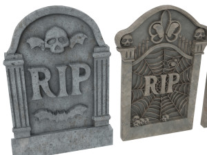 Gravestones Set Model 3D