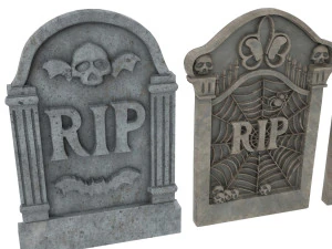 묘비 세트 3D 모델