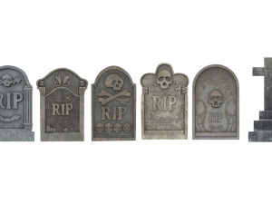 Gravestones Set Model 3D