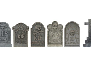 묘비 세트 3D 모델