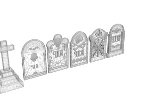 Gravestones Set Model 3D