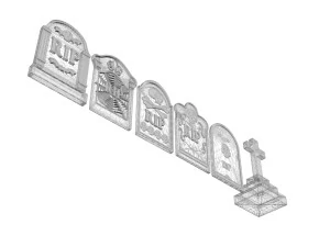 묘비 세트 3D 모델