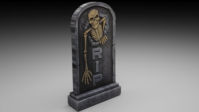 Gravestone 3D Model .c4d .max .obj .3ds .fbx .stl .blend 