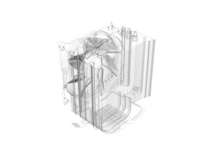 CPU Tower Cooler 3D 模型
