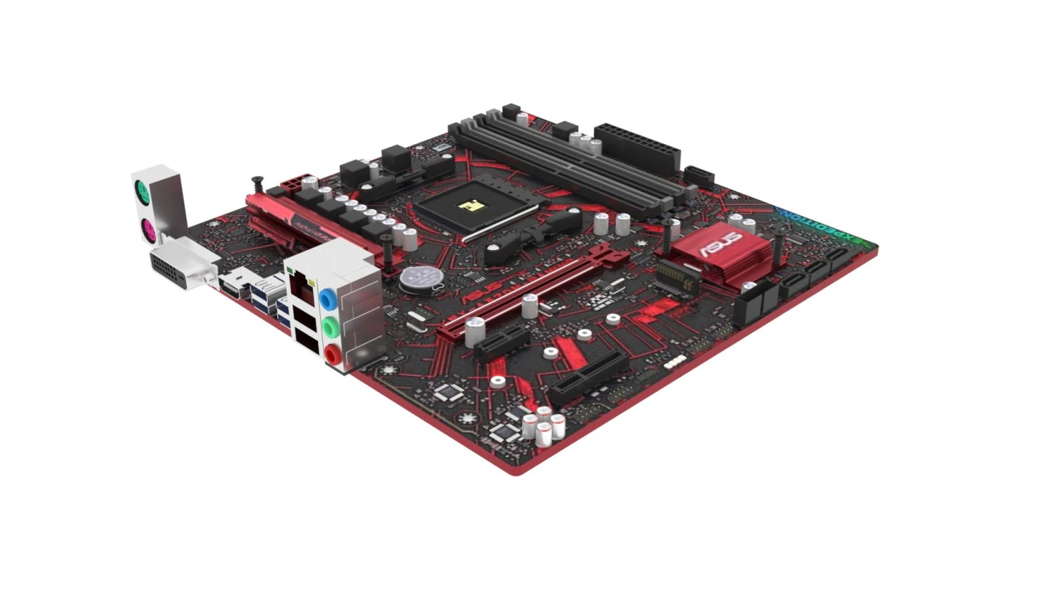 Placa-m&atilde;e Asus AMD AM4 Prime EX-A320M Modelo 3D .c4d .max .obj .3ds .fbx .stl .blend 