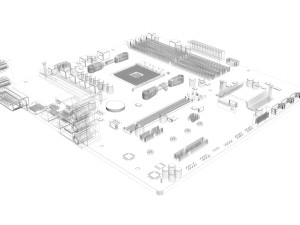 Asus AMD AM4 Prime EX-A320M Motherboard 3D Model