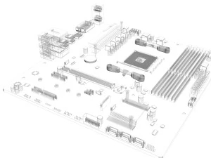 Placa-m&atilde;e Asus AMD AM4 Prime EX-A320M Modelo 3D