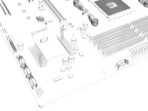 Asus AMD AM4 Prime EX-A320M Motherboard 3D Model