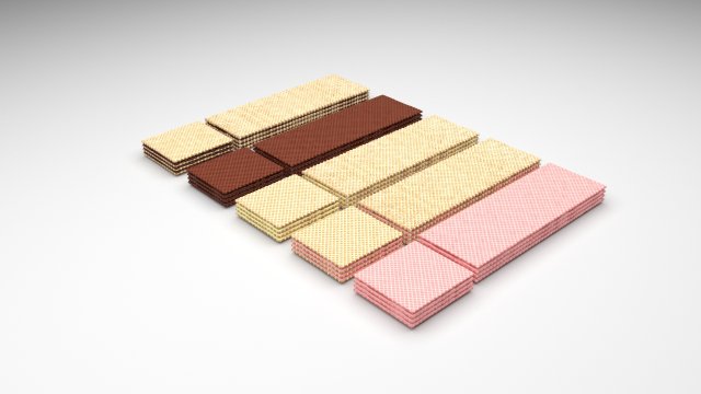 Wafer Biscuit Set 3D मॉडल .c4d .max .obj .3ds .fbx .stl .blend 