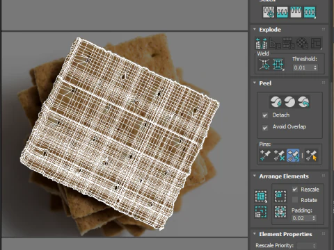 Biscoitos Graham Modelo 3D
