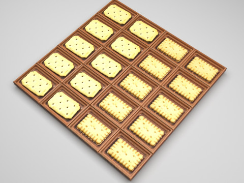 Chocolate Pieces With Mini Crackers 3D मॉडल