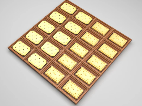 Chocolate Pieces With Mini Crackers 3D Model