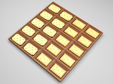Chocolate Pieces With Mini Crackers 3D मॉडल