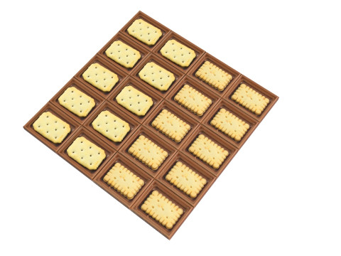 Chocolate Pieces With Mini Crackers 3D मॉडल