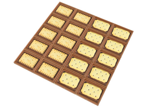 Chocolate Pieces With Mini Crackers 3D मॉडल