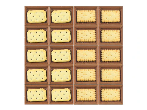 Chocolate Pieces With Mini Crackers 3D Model