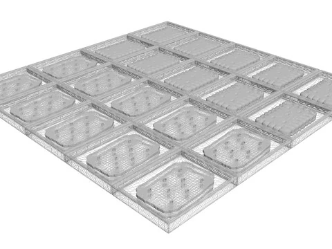 Chocolate Pieces With Mini Crackers 3D Model
