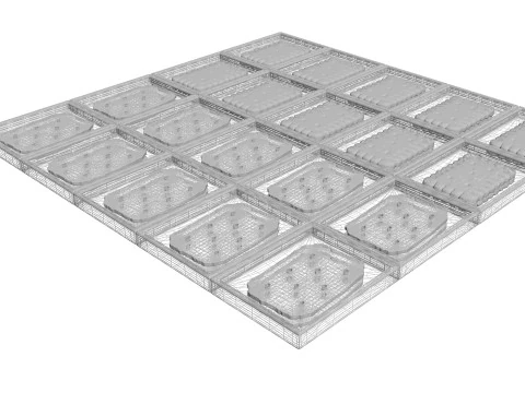Chocolate Pieces With Mini Crackers 3D Model