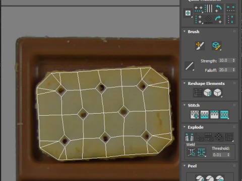 Chocolate Pieces With Mini Crackers 3D Model