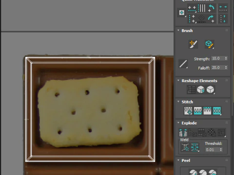 Chocolate Pieces With Mini Crackers 3D Model