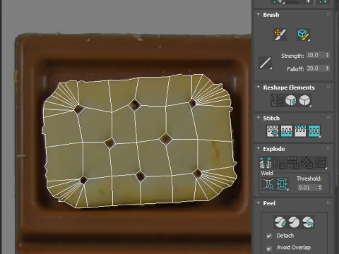 Chocolate Pieces With Mini Crackers 3D Model