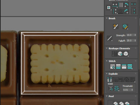 Chocolate Pieces With Mini Crackers 3D Model