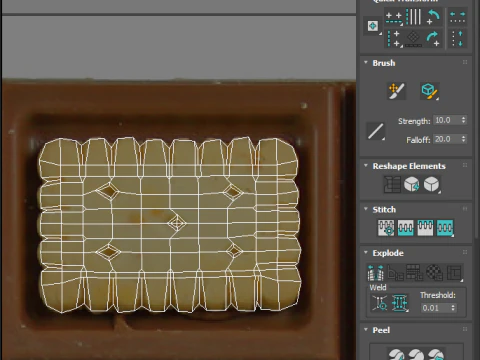 Chocolate Pieces With Mini Crackers 3D Model