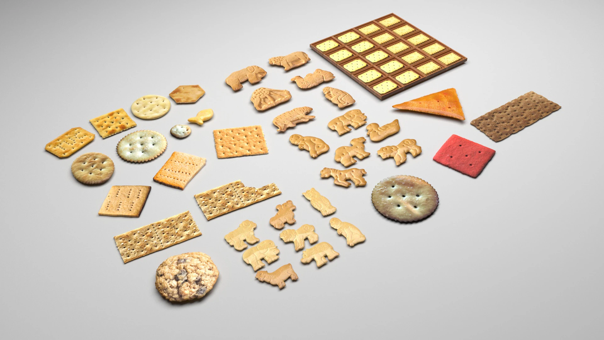 Cole&ccedil;&atilde;o de biscoitos Modelo 3D .c4d .max .obj .3ds .fbx .stl .blend 