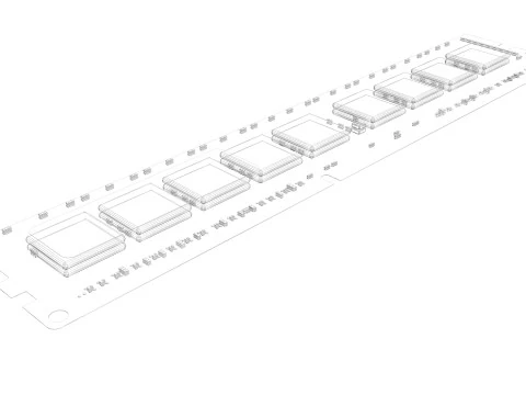 DDR4 SDRAM Memory Module 3D Model