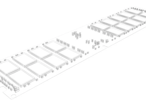 DDR4 SDRAM Memory Module 3D Model