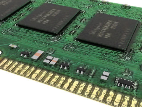 DDR4 SDRAM 메모리 모듈 3D 모델