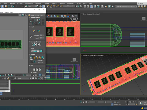 DDR4 SDRAM 메모리 모듈 3D 모델