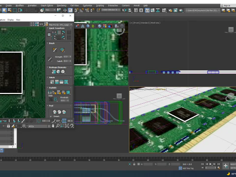DDR4 SDRAM 메모리 모듈 3D 모델