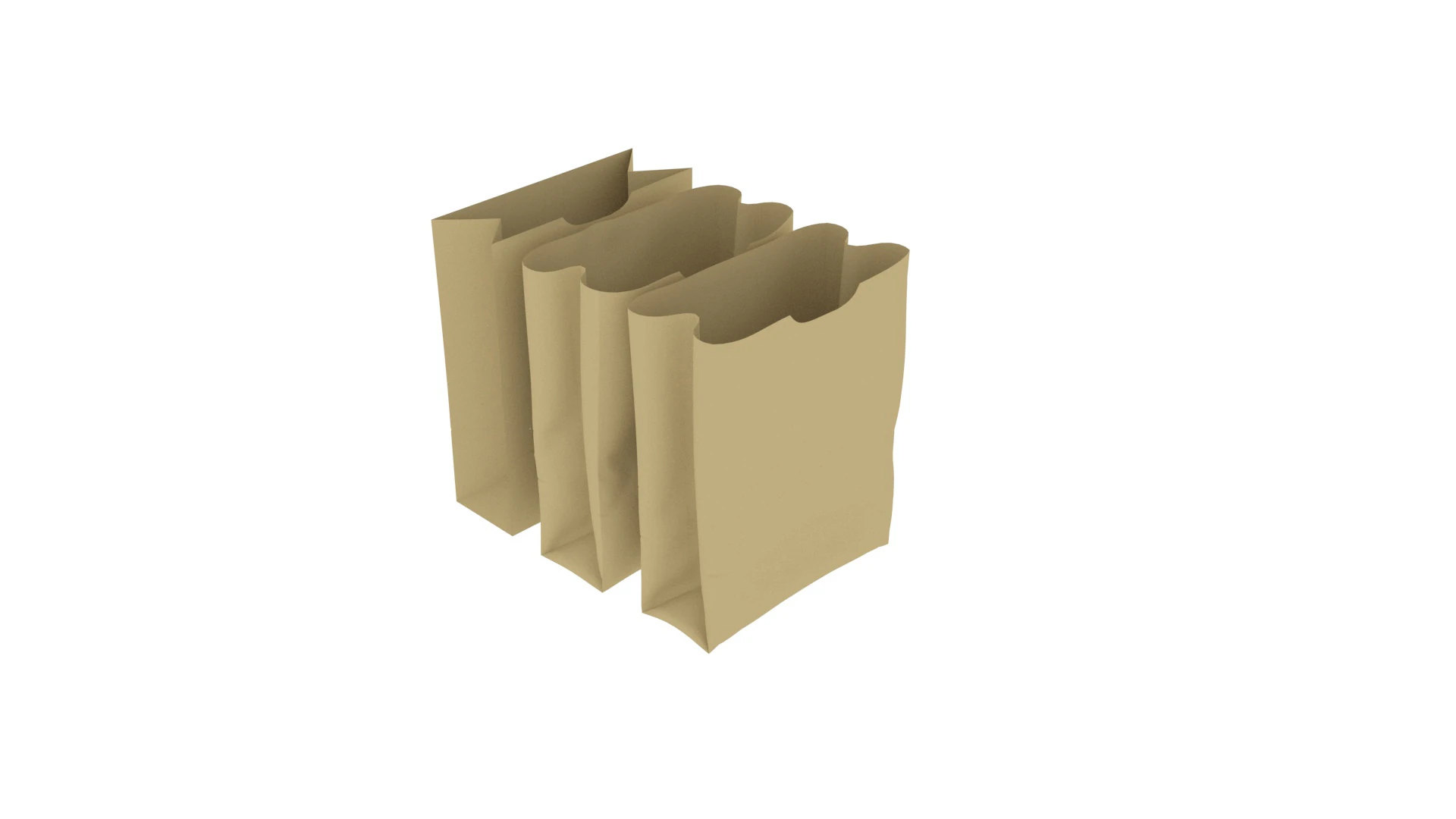Paper Bags Set 3D Model .c4d .max .obj .3ds .fbx .stl .blend 