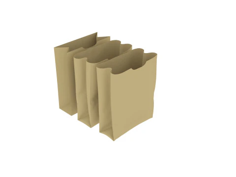 종이 봉지 세트 3D 모델