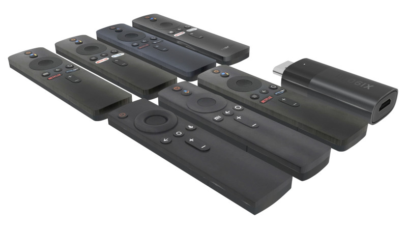 Xiaomi TV Box Remote Controls Set 3D Model .c4d .max .obj .3ds .fbx .stl .blend 