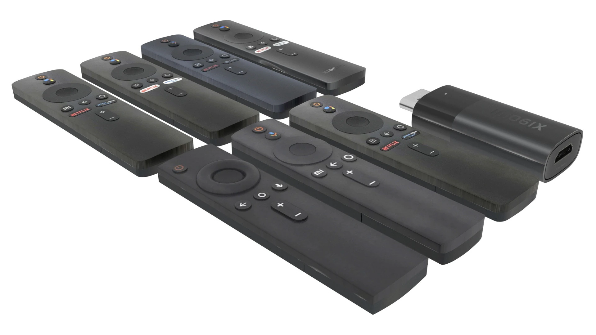 Xiaomi TV Box Remote Controls Set 3D Model .c4d .max .obj .3ds .fbx .stl .blend
