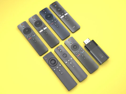 Xiaomi TV Box Remote Controls Set 3D Model