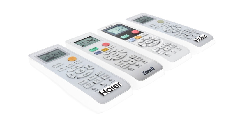 Haier Air Conditioner Remote Controls Set Model 3D .c4d .max .obj .3ds .fbx .stl .blend 