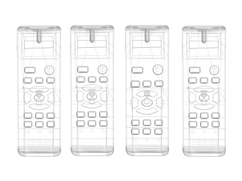 Haier Air Conditioner Remote Controls Set 3D Model