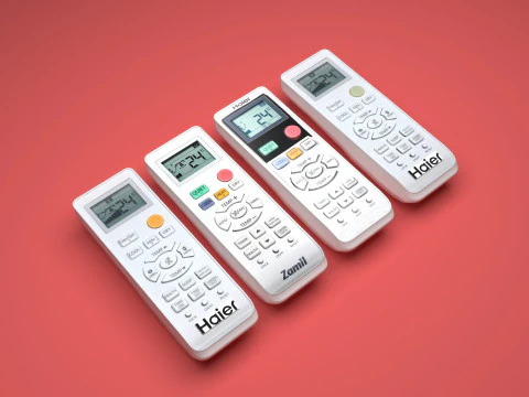 Haier Air Conditioner Remote Controls Set 3D Model