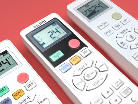 Haier Air Conditioner Remote Controls Set 3D Model