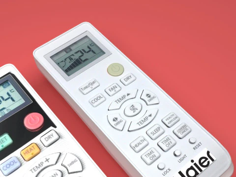 Haier Air Conditioner Remote Controls Set 3D Model
