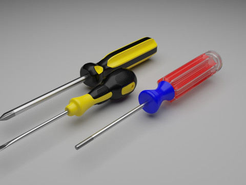 3 Piece Screwdriver Set 3D Model