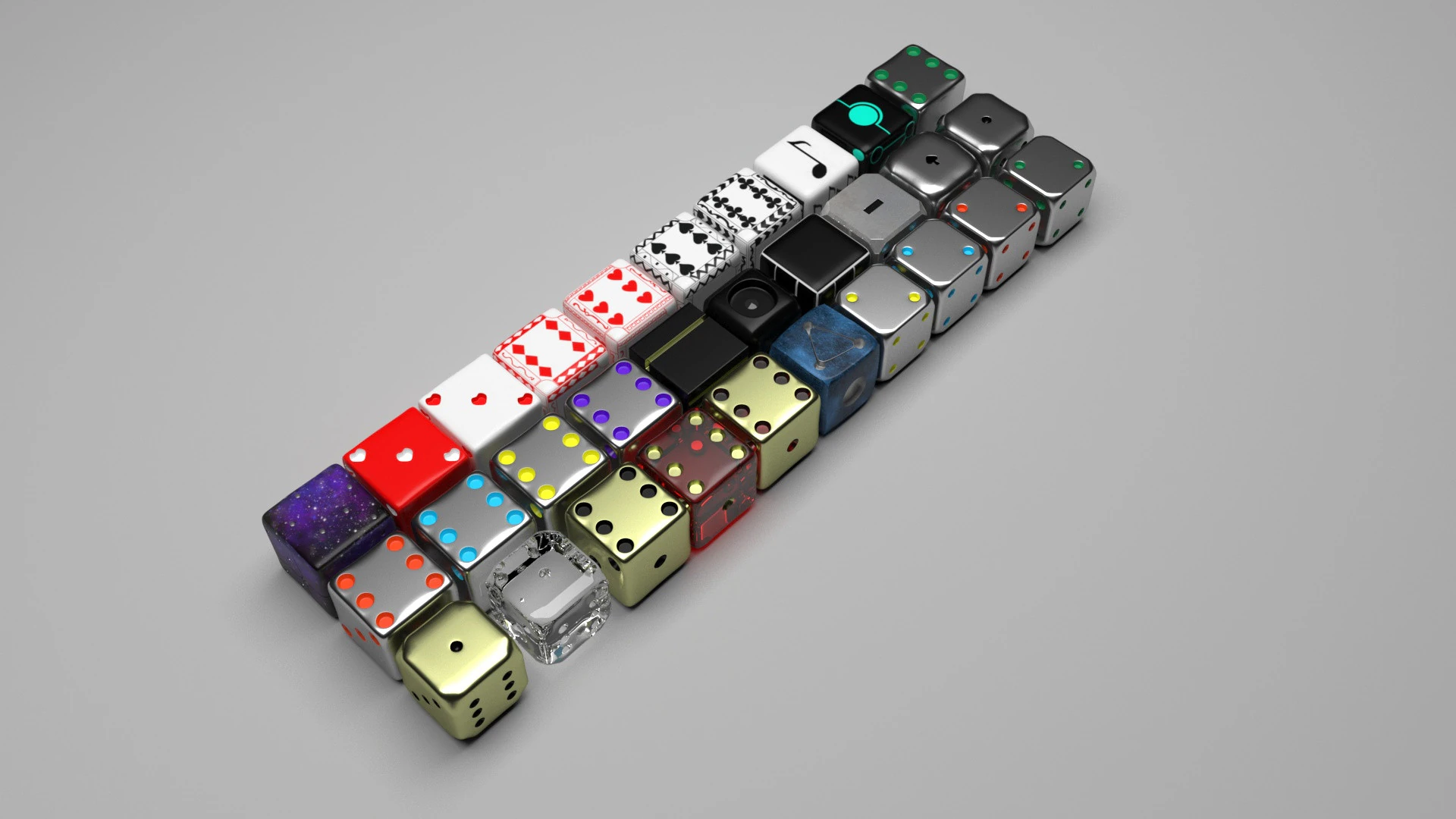 Dices Set 3D Model .c4d .max .obj .3ds .fbx .stl .blend 