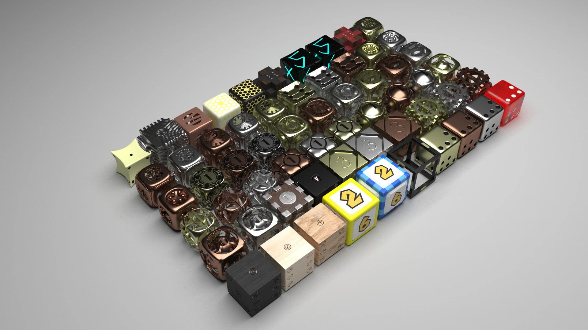 Dices Set 3D Model .c4d .max .obj .3ds .fbx .stl .blend 