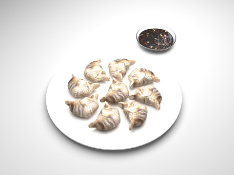 Dumplings With Sauce 3D 모델