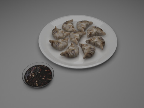 Dumplings With Sauce 3D 모델