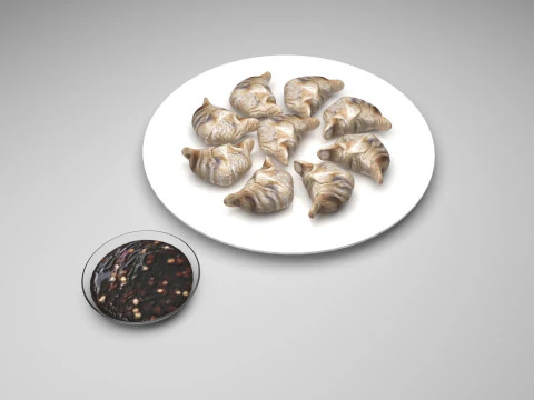 Dumplings With Sauce 3D Model