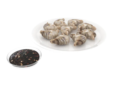 Dumplings With Sauce 3D Model